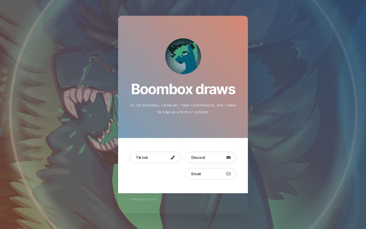 Carrd profile picture for @boombox